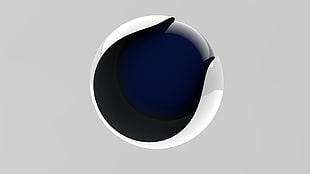 round white and black logo, Cinema 4D, 3D, digital art