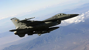 gray and black aircraft, military aircraft, airplane, jets, General Dynamics F-16 Fighting Falcon