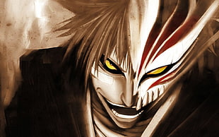 Bleach Ichigo Kurosaki with hollow mask digital wallpaper, Bleach, Kurosaki Ichigo, Hollow