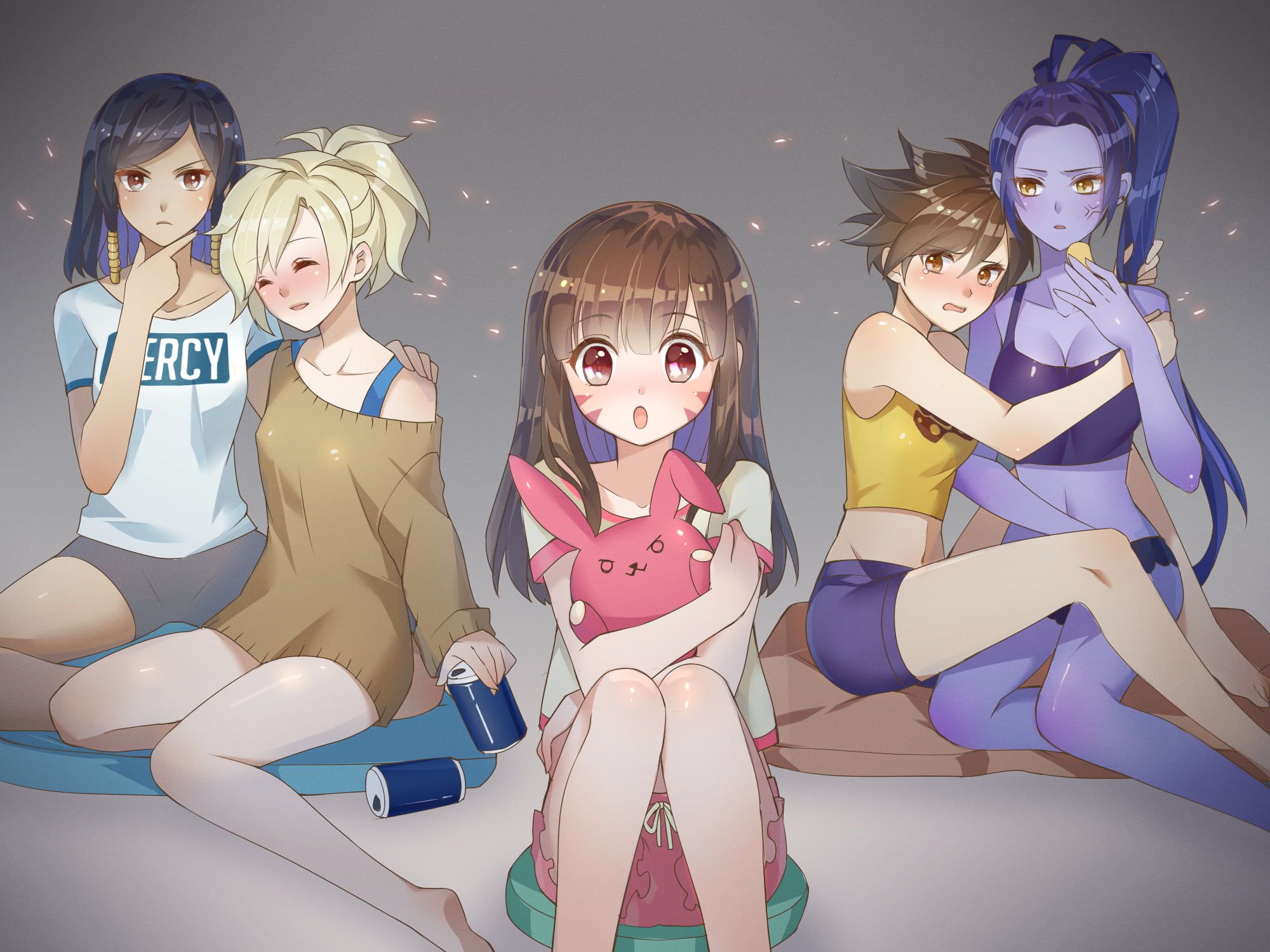five girls anime characters