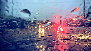 vehicle windshield, traffic, rain, car, winter