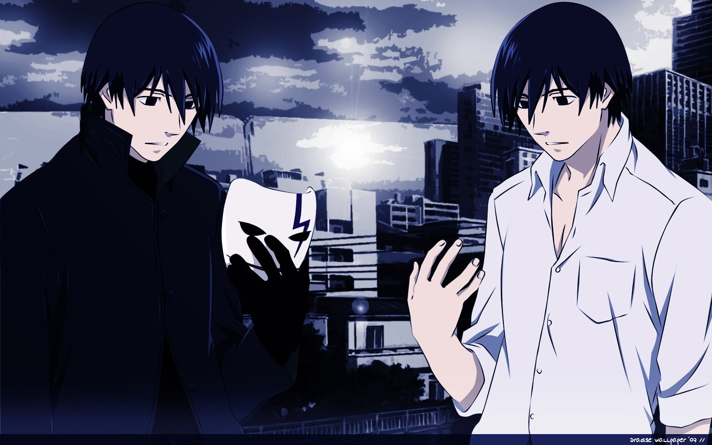 Two Men Animated Characters Darker Than Black Hei Hd Wallpaper Wallpaper Flare