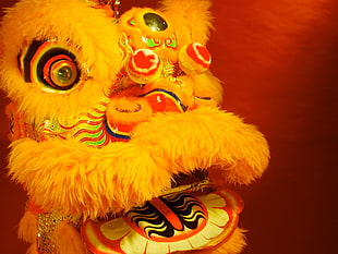 yellow Chinese dragon costume