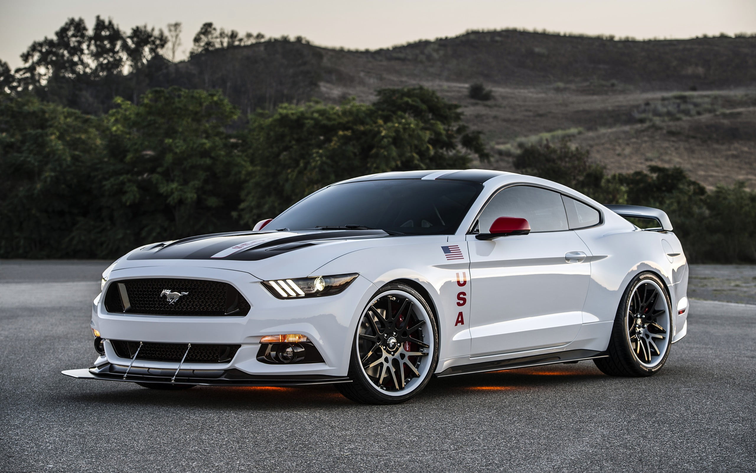 white Ford Mustang, Ford Mustang GT Apollo Edition, car, muscle cars, Ford