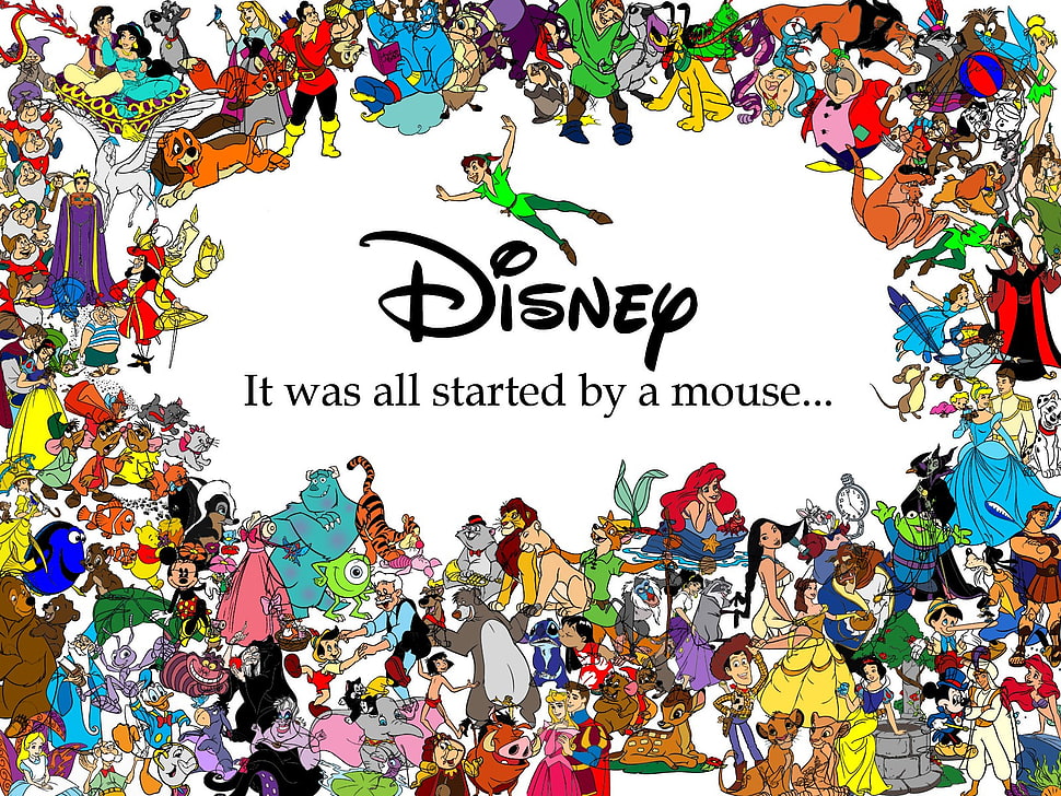 Disney characters poster, Disney HD wallpaper