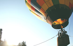multicolored hot air balloon, hot air balloons, flying