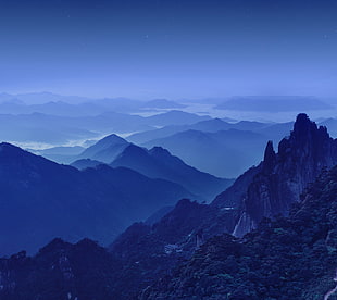 landscape photography of mountain range HD wallpaper