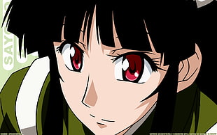 black haired anime character digital wallpaper