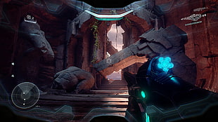 game application screenshot, Osiris Squad, Halo 5: Guardians, Spartan Locke, spaceship HD wallpaper