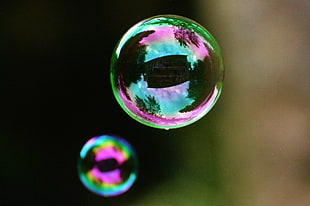 close up photo of two bubbles