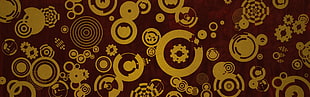 yellow gear cog illustration, circle, clockworks