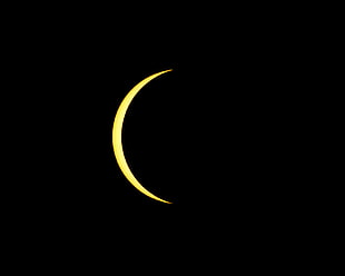 yellow crescent moon