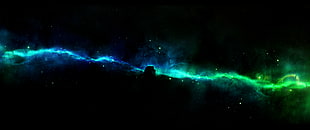 green and blue nebula HD wallpaper