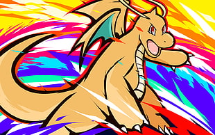 Pokemon Dragonite digital wallpaper, Pokémon, Dragonite, ishmam