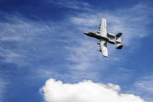 white airplane, Fairchild Republic A-10 Thunderbolt II, US Air Force, military, military aircraft