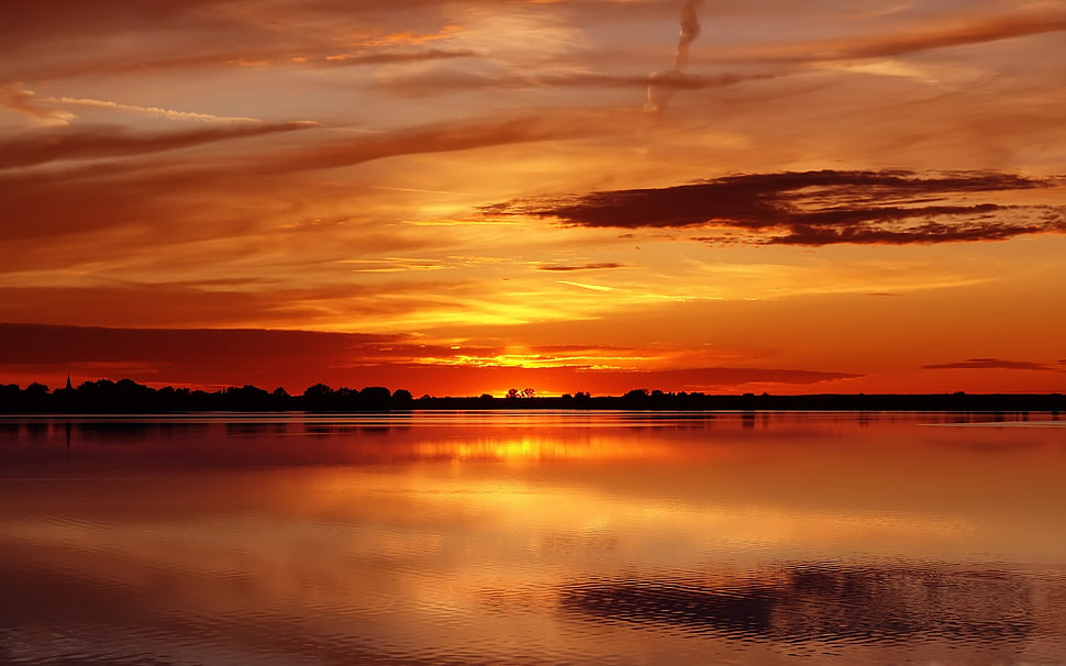 photo of sunset HD wallpaper