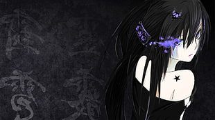 female anime character digital wallpaper, Black Rock Shooter