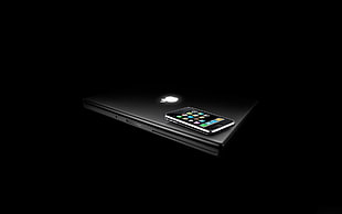 black iPhone on silver MacBook HD wallpaper