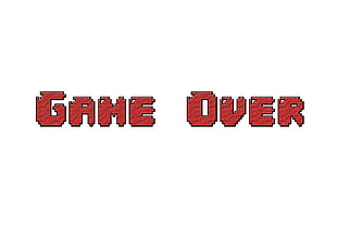 Game Over text, digital art, GAME OVER, minimalism, text