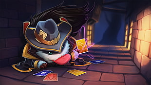 animal magician holding card 3D wallpaper, League of Legends, Twisted Fate