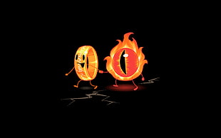 ring and one eye clip-art, The Lord of the Rings, simple background, movies, The Eye of Sauron