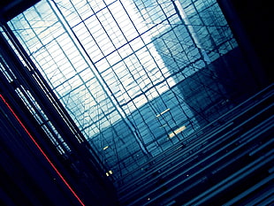 low angle photography of glass building HD wallpaper