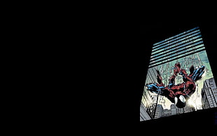 closeup photo of Spider-Man poster