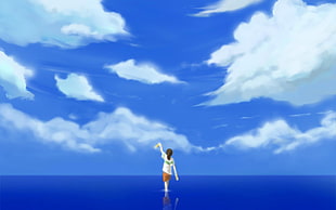 person on body of water painting, Studio Ghibli, Spirited Away