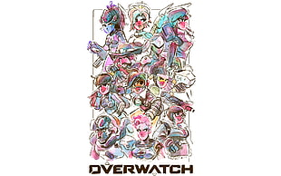 Overwatch poster, Overwatch, artwork, Widowmaker (Overwatch), Mercy (Overwatch) HD wallpaper