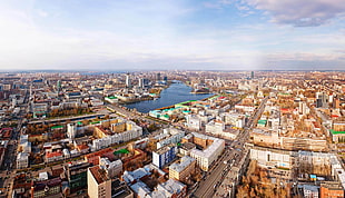 Aerial view of the city during day