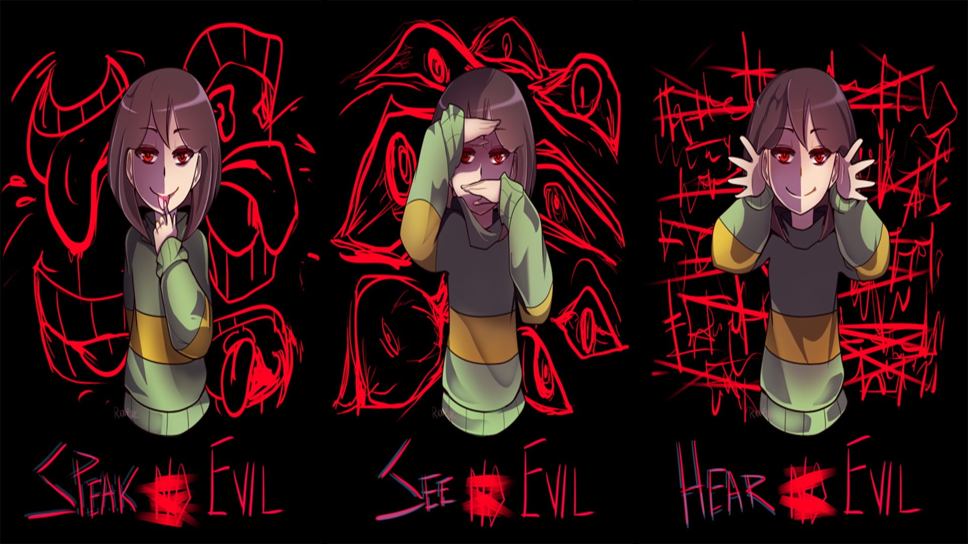 Undertale Chara Cartoon Evil Hd Wallpaper Wallpaper Flare