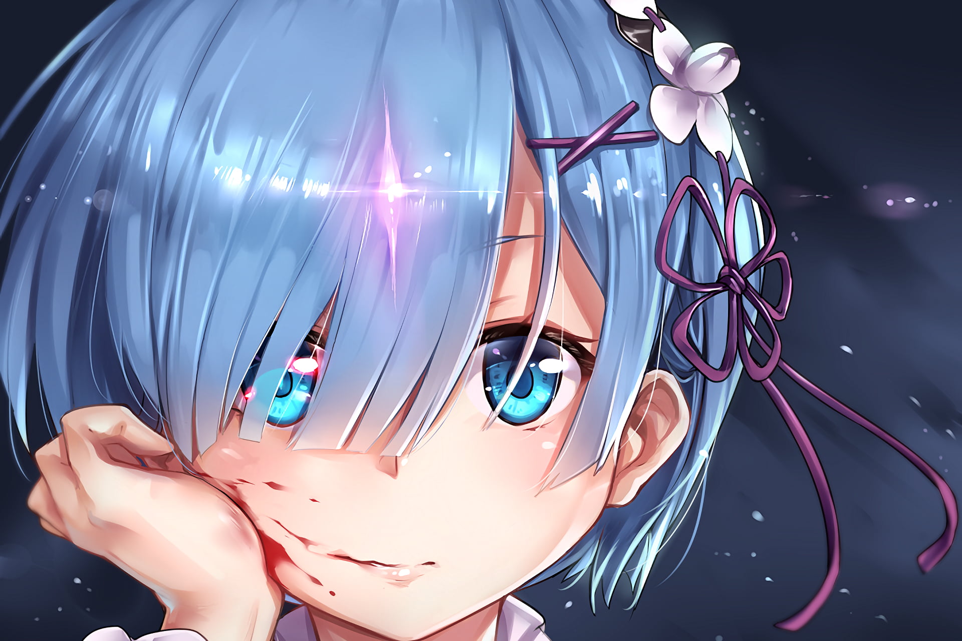 Blue Haired Anime Girl with Flower Crown - wide 4