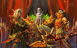 elf warrior wallpaper, World of Warcraft, Yaorenwo, calendar, video games HD wallpaper