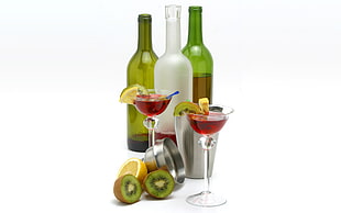 kiwi fruit, drink, cocktails, drinking glass, kiwi (fruit) HD wallpaper