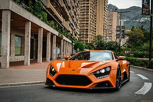 orange sportscar, car, luxury cars, zenvo, zenvo st1