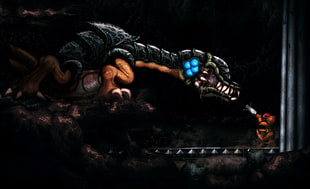 black dragon poster, video games, Samus Aran, Metroid, artwork