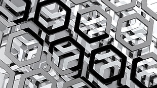 hexagon glass digital wallpaper, abstract HD wallpaper