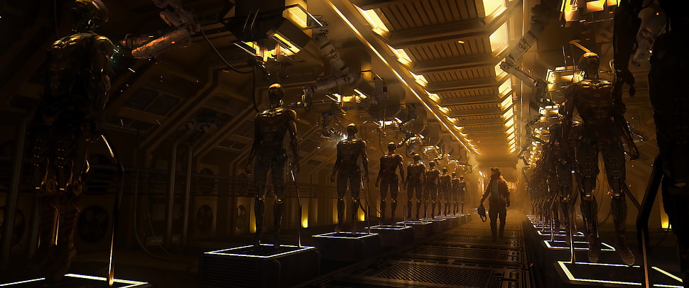 robot lot digital wallpaper, robot HD wallpaper
