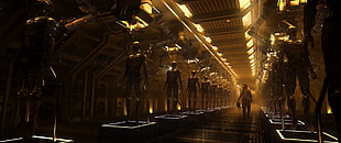 robot lot digital wallpaper, robot