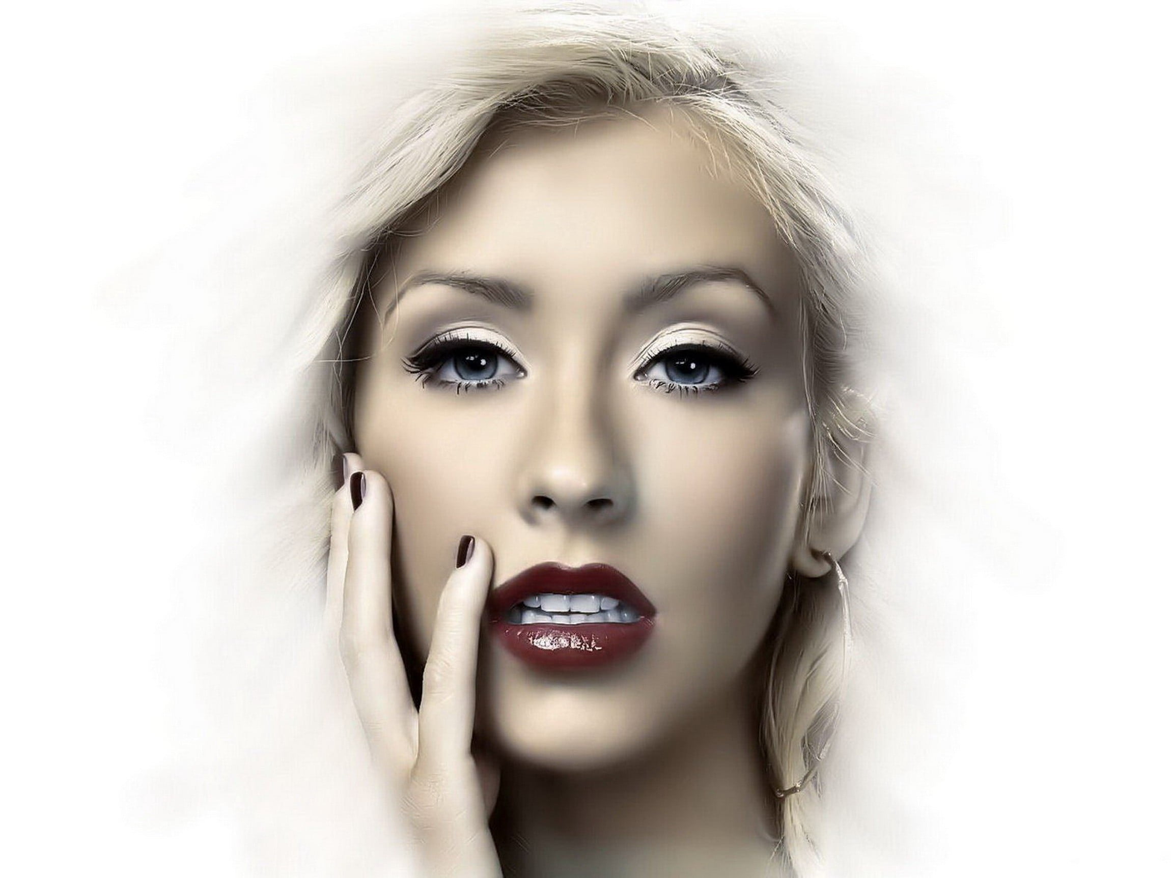 Christina Aguilera, Christina Aguilera, singer, vignette, face