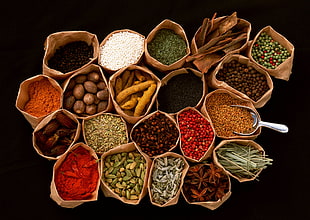 assorted herbs and spices HD wallpaper