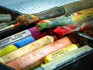 photography of assorted-color-paint brush