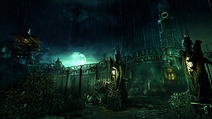 Arkham Asylum arch illustration, Batman: Arkham Asylum, video games, Batman