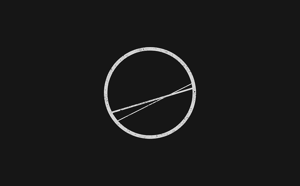round white logo, minimalism, geometry, circle, black background HD wallpaper