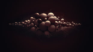 white balls illustration, digital art, minimalism, simple background, 3D