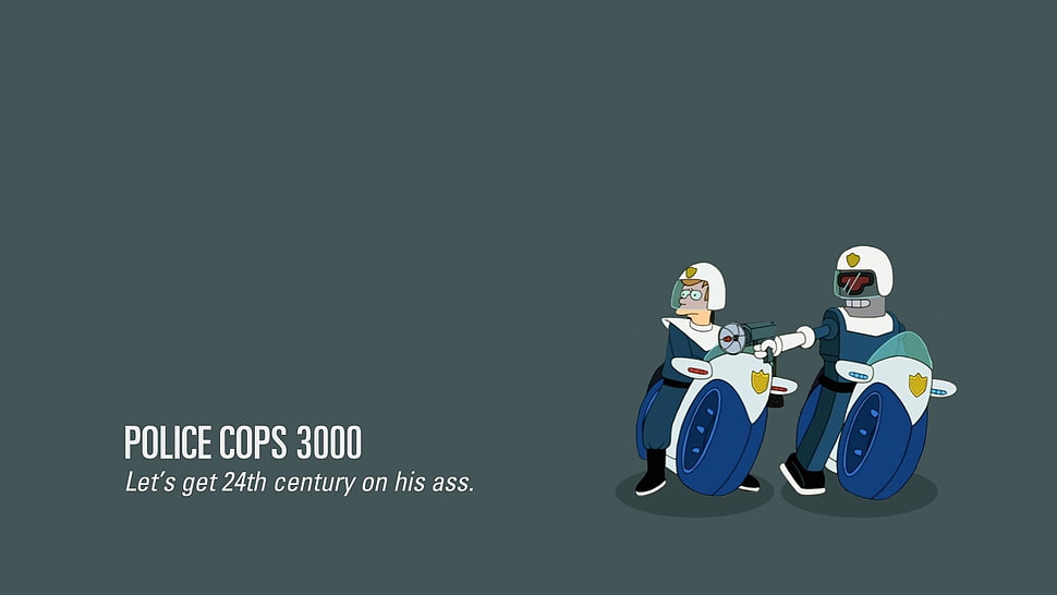 police cops 3000 illustration, Futurama, animated series HD wallpaper