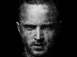 illustration of man's face, Jessie Pinkman, Breaking Bad, typographic portraits, black background HD wallpaper
