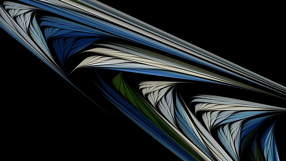 white and blue 3D pattern HD wallpaper