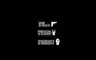 war is peace freedom is slavery ignorance is strength, quote, 1984