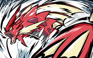 Shiny Gyarados from Pokemon illustration, ishmam, Pokémon, Gyarados, Shiny Mega Gyarados HD wallpaper